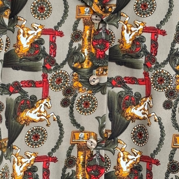 Vintage Ladies made in USA Frayne blouse with horse pattern size vintage 14 - Picture 9 of 9